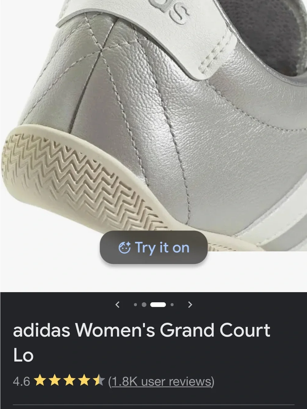 adidas Women's Grand Court Lo Sneakers - Silver/White - Picture 3 of 7